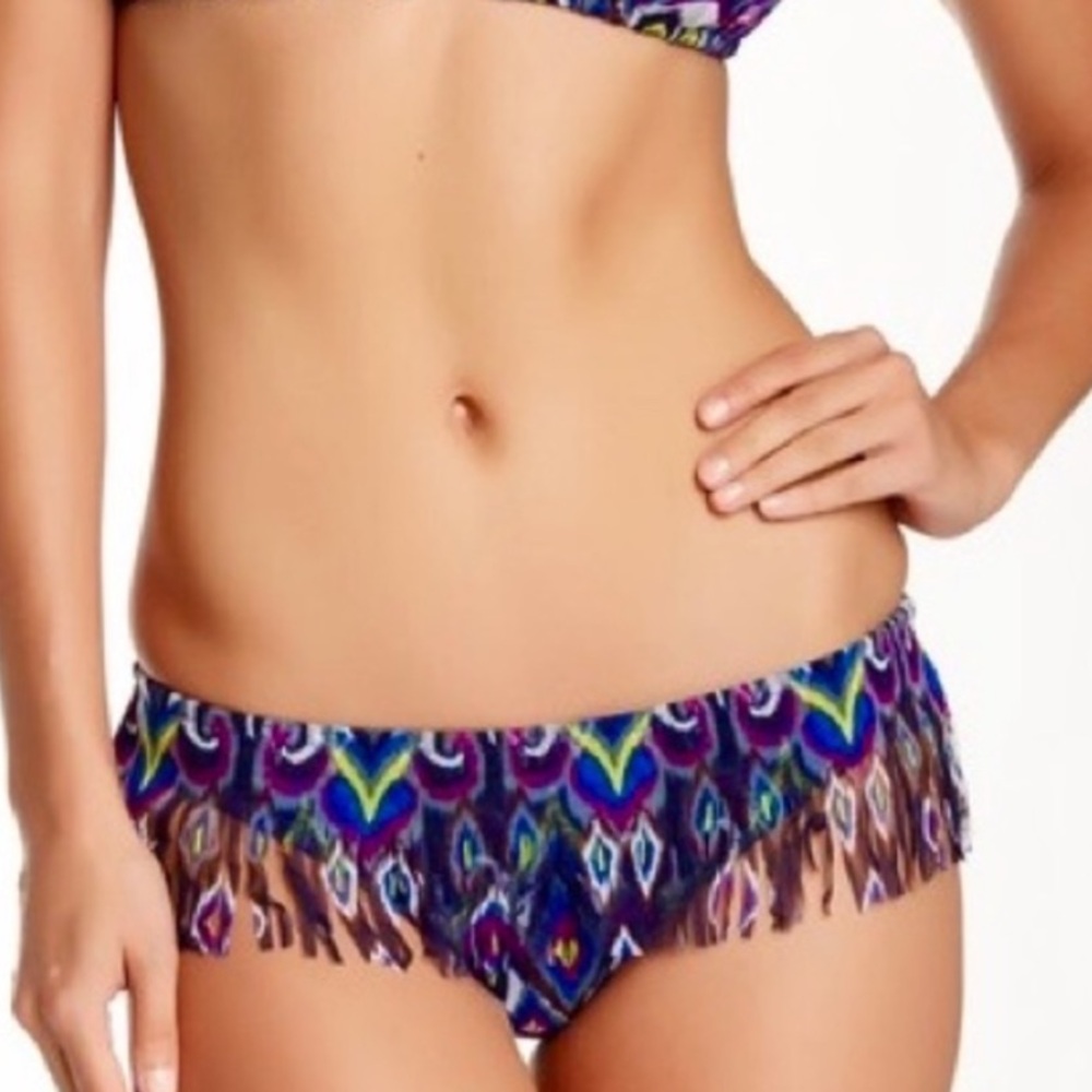 Becca | Vibrant Multicolor Women's Bikini hipster bottom with fringe